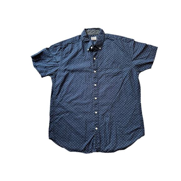 J. CREW 100% Cotton Button up collared shirt, size Large, Blue & White - Picture 1 of 6